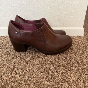 Dansko Adrienne Brown Leather Heeled Ankle Boots Size EU38 40 US 9